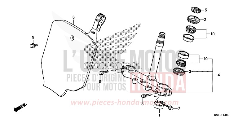 STEERING STEM for CRF150R "Big wheels" EXTREME RED (R292) from 2018